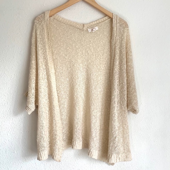 Sun & Shadow Sweaters - Sun & shadow open knit dolman sleeve cardigan